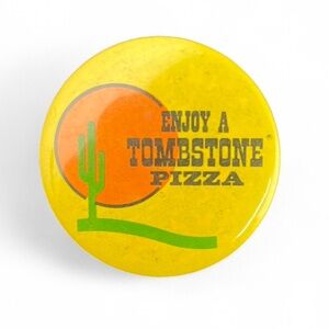 Vintage Tombstone Pizza Button Pin